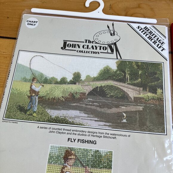 John Clayton Fly Fishing Counted Cross Stitch CHART ONLY JCFF247 Heritage - Picture 1 of 3